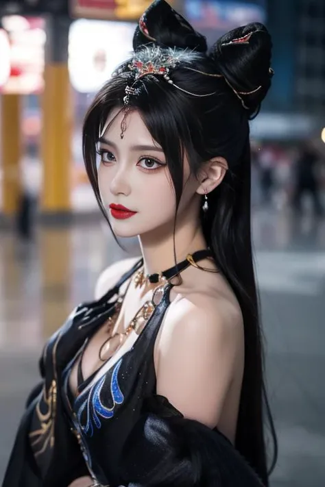 ltra-detailed,highly detailed,best quality,masterpiece,illustration,realistic,photorealistic,
yulinglong, china dress,
1girl, solo,
bare shoulders, detached sleeves, elbow gloves,
hair ornament, long hair, hair bun,
jewelry, necklace, earrings, forehead mark,
looking at viewer, upper body,
<lora:yulinglong_v1_08:0.8>