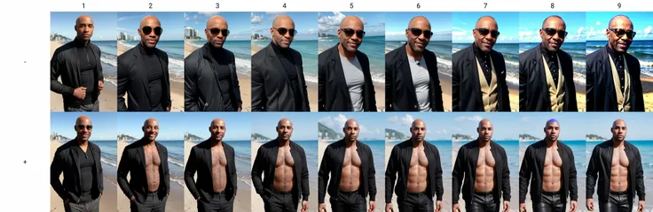RAW photo, ultrares, man, 8k, 4k, detailed, in beach, topless, standing <lora:tiger_slider_v10:4>, looking at viewer, jeans
