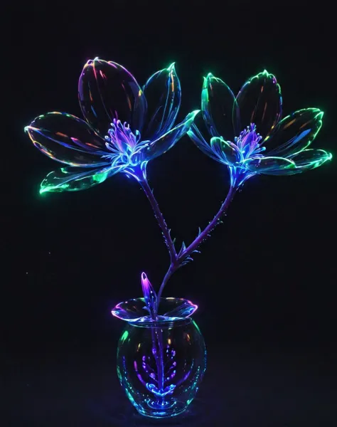 <lora:Glowing_bubble_XL:1> glowing bubble flower