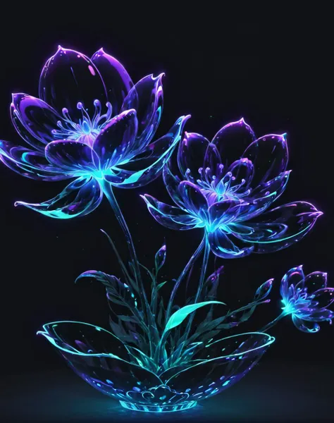 <lora:Glowing_bubble_XL:1> glowing bubble flower