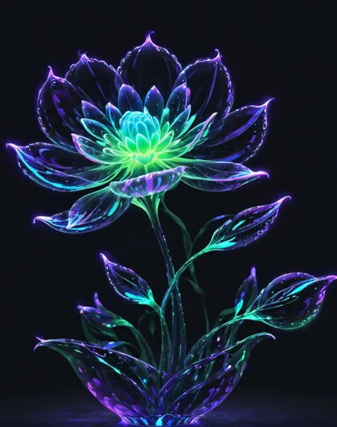 <lora:Glowing_bubble_XL:1> glowing bubble flower