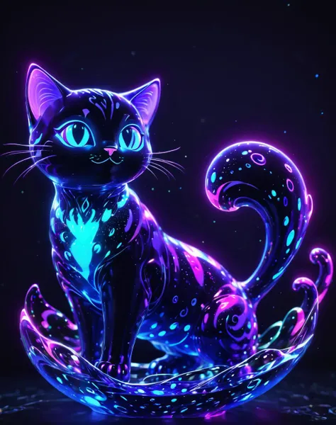 <lora:Glowing_bubble_XL:1> glowing bubble cat, HD, 8K