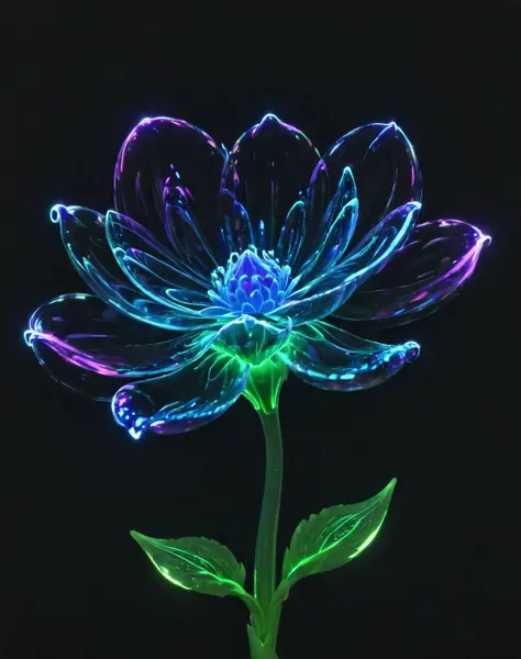 <lora:Glowing_bubble_XL:1> glowing bubble flower
