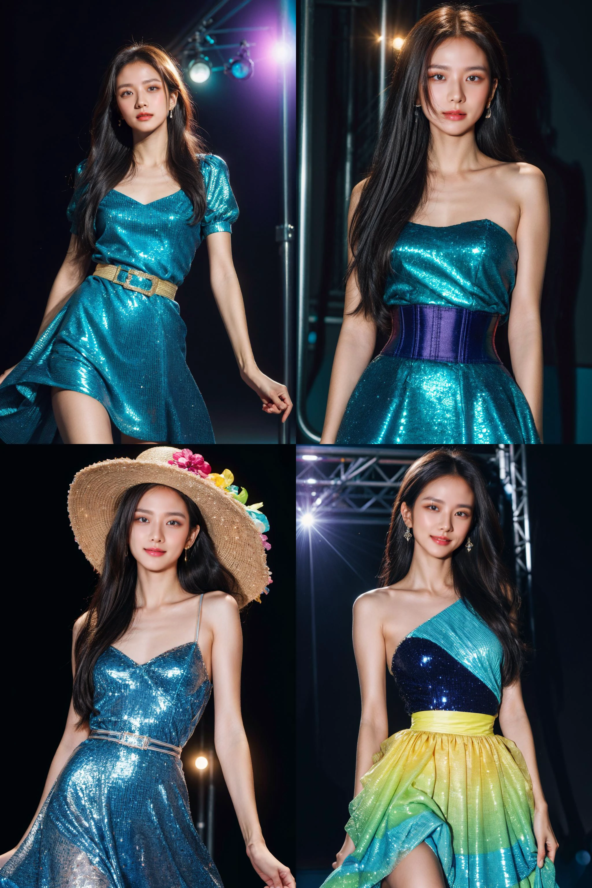 __1Prefix__,
__1Seffect__,
__1Suffix__,
(medium body:1.5),
<lora:jisoolorashy:0.8>,
(jisoolorashy, shiny luminous stage, glitter, colorful dress, multiple color dress :1.5),