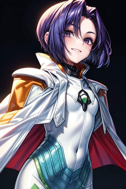 best quality, ultra-detailed, (1girl, solo, <lyco:miang-v1:1>,miang hawwa, gebler-uniform, Brutal smile, Narrow eyes), dark background