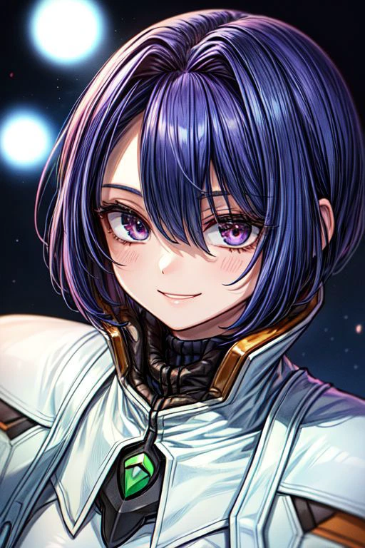 best quality, ultra-detailed, (1girl, solo, <lyco:miang-v1:1>,miang hawwa, gebler-uniform, Brutal smile, Narrow eyes), dark background