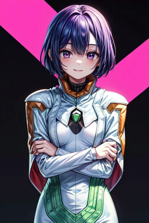 best quality, ultra-detailed, (1girl, solo, <lyco:miang-v1:1>,miang hawwa, gebler-uniform, Brutal smile, Narrow eyes), dark background