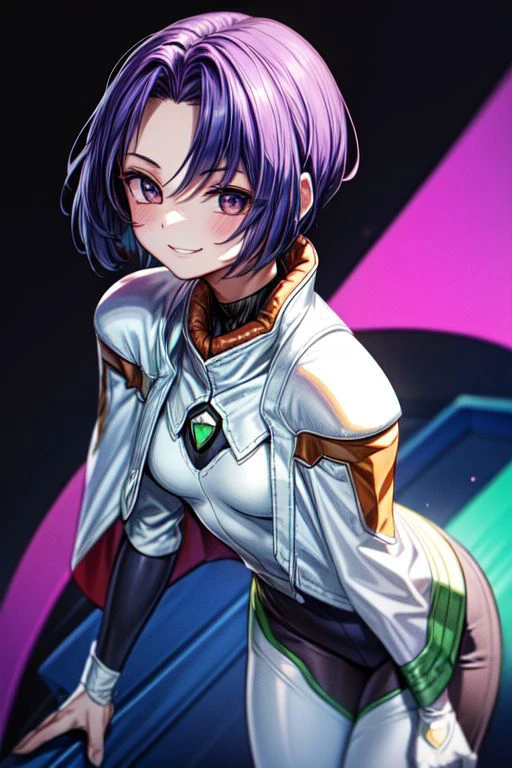 best quality, ultra-detailed, (1girl, solo, <lyco:miang-v1:1>,miang hawwa, gebler-uniform, Brutal smile, Narrow eyes), dark background