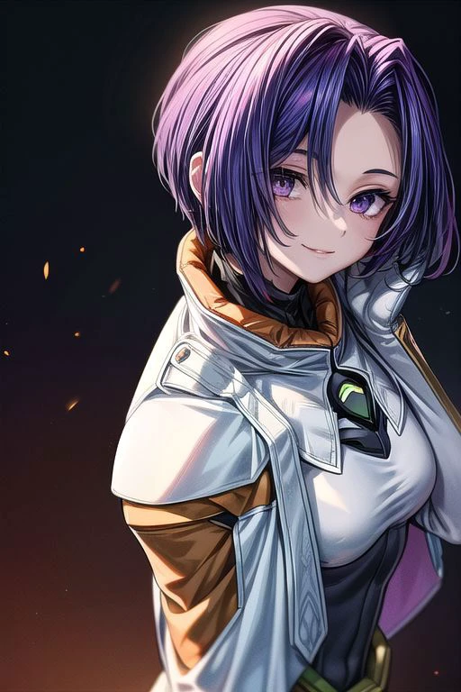 best quality, ultra-detailed, (1girl, solo, <lyco:miang-v1:1>,miang hawwa, gebler-uniform, Brutal smile, Narrow eyes), dark background