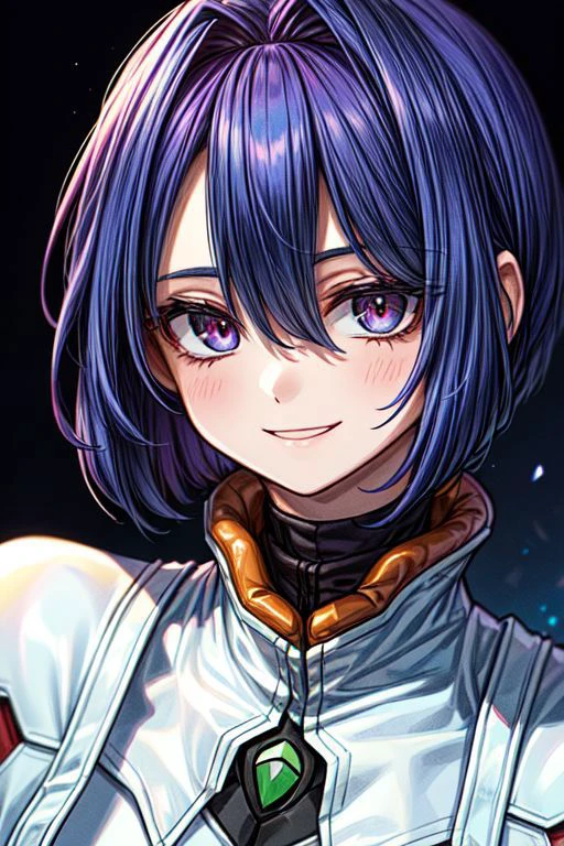 best quality, ultra-detailed, (1girl, solo, <lyco:miang-v1:1>,miang hawwa, gebler-uniform, Brutal smile, Narrow eyes), dark background