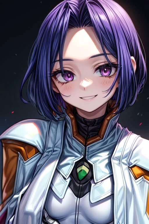 best quality, ultra-detailed, (1girl, solo, <lyco:miang-v1:1>,miang hawwa, gebler-uniform, Brutal smile, Narrow eyes), dark background