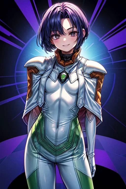 best quality, ultra-detailed, (1girl, solo, <lyco:miang-v1:1>,miang hawwa, gebler-uniform, Brutal smile, Narrow eyes), dark background