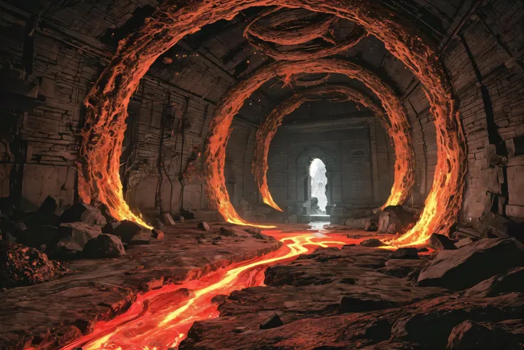 (masterpiece, detailed illustration:1.2), (futuristic space vortex architecture ruins:1.3), (retro artstyle), box art, <lora:ff8bg-09:0.9>, ff8bg, (organic and flowing structures:1.2), (bioluminescent flora illuminating the scene:1.1), intricate, cascading shadows, (twisting and spiraling walkways:1.2), dungeon of horrors, nightmare's embrace, (intense red and black color scheme:1.2), (sense of danger and mystery:1.1), surreal, atmospheric, dynamic lighting, high fantasy, liminal space, isolated, water flowing down a tube, waterfall, reflective surface, ((ray tracing)), volcanic lava fountain
