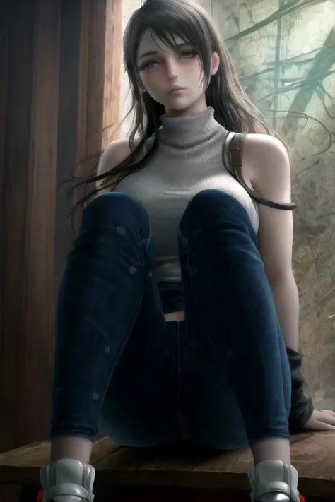 realistic photo of a girl wearing a croptop, bare shoulders, jeans, sitting in a diner, beautiful, detailed face, detailed, highres, realistic, photorealistic, full body, head to toe, legs, matte skin, pores, wrinkles, (extremely detailed CG unity 8k wallpaper), photo of the most beautiful artwork in the world, professional majestic (photography by Steve McCurry), 8k uhd, dslr, soft lighting, high quality, film grain, Fujifilm XT3 sharp focus, f 5.6, High Detail, Sharp focus, dramatic, (looking at viewer:1.2), (natural light),