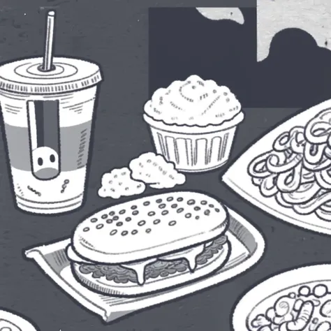 Grayscale,cartoon,food, <lora:pingunuldoll:0.8>
