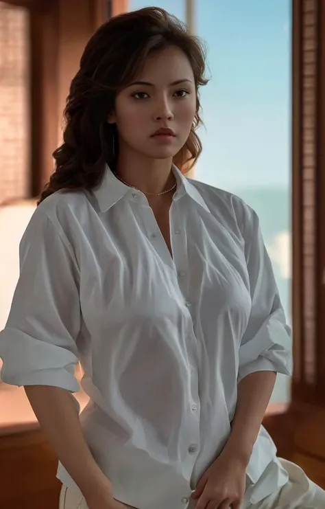 bestquality, masterpiece, highres, lady, Real skin, 4K,Shirt,