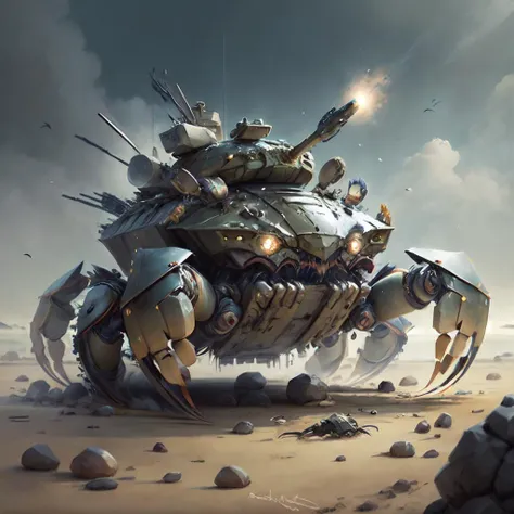 <lora:kHorrorCrab:.9> h0rrorCrab battle tank