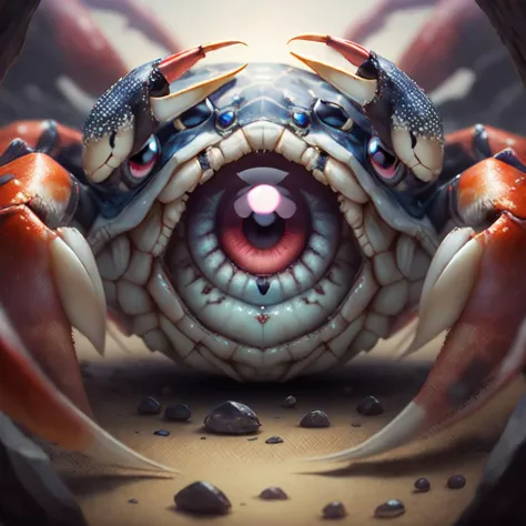 <lora:kHorrorCrab:.9> h0rrorCrab eye