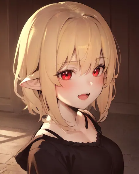 <lyco:Asutora-NAI-LyCORIS-512px:0.9>
1girl, solo, portrait, pov, finely detailed red eyes, pointy ears, blush , short blonde hair, \:\D