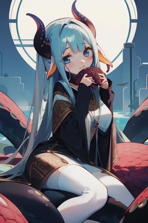 <lora:ume_aoki:1>1girl, sitting, creature, monster, tentacles, masterpiece, best quality