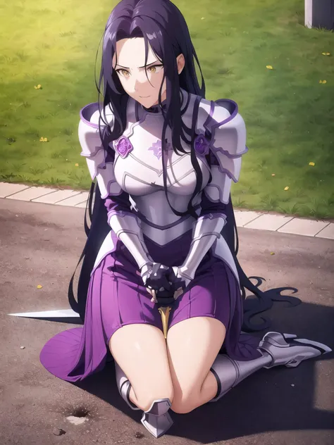 <lora:Fanatio:0.6>
a woman in armor , dark purple hair, light yellow eyes, sword in hand, knight, kross, erotic, kneeling, church
masterpeace, best quality, (extremely detailed CG:1.4), highly detailed faces ,glowing colors