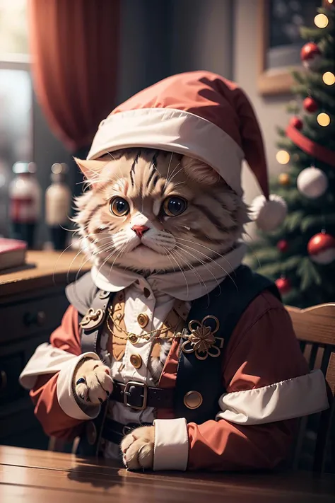 HDR,UHD,8K,Highly detailed,realistic,photo-realistic:1.37),best quality,<lora:catman:0.75>,masterpiece,santa alter,