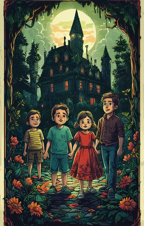 masterpiece,best quality,<lora:tbh160-sdxl:0.9>,illustration,style of Dan Mumford, portrait of family