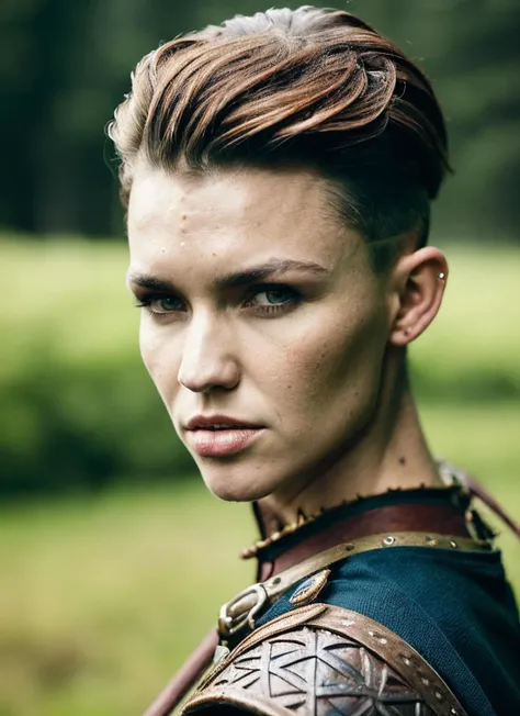 analog style, modelshoot style, A stunning intricate full color portrait of (35 years old sks woman:1) as (viking warrior woman), (barbarian), epic character composition, by ilya kuvshinov, alessio albi, nina masic, sharp focus, natural lighting, subsurface scattering, f2, 35mm, film grain, <lora:locon_ruby_v1_from_v1_64_32:1.3>