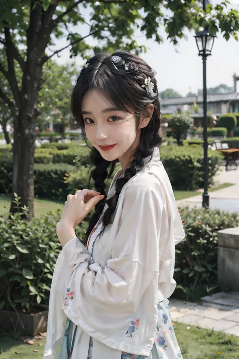 <lora:hanfuSong_v35:0.5>
<lora:å°æ¡åå¦:0.4>
1girl, blurry, flower, hand up, looking at viewer, hanfu