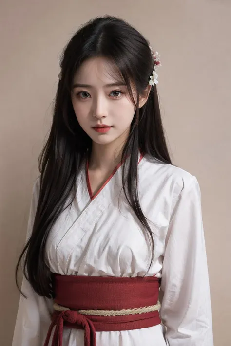 1girl,moyou,upper body,solid background,hanfu,