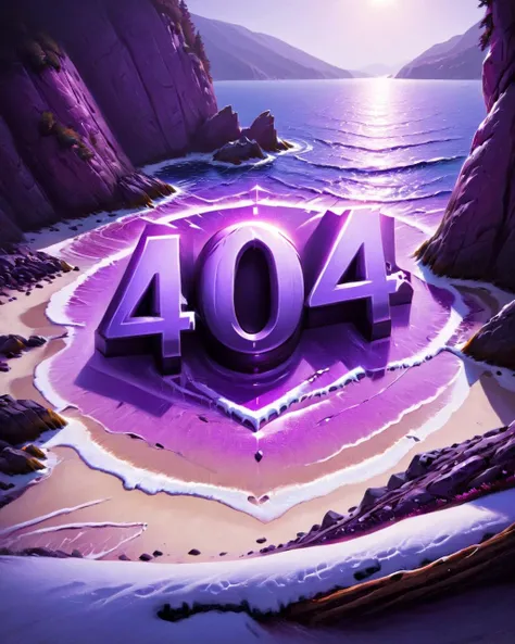 <lora:Harrlogos_v1.1:1> <lora:404ra_v4.0.4:1>, 404 text logo, landscape of a Cove, Biopunk, Snowy, Purple color grading, <lora:Pavel_Sokov:0.8> painting, pavel, sokov