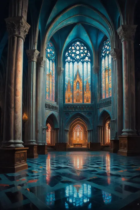 captivating anaglyph effect, Ektachrome, Golden ratio, Vibrant Color, Autochrome, Relieving, Vaporwave, electric indigo and electric color hue, concept art, Ribbons, Oversized Shabby ("The Cathedral":1.1) , Regret, Fantasy, Hopeless, Movie concept art, Mythpunk, Side lighting, Swirling, <lora:Pavel_Sokov:0.8> painting, pavel, sokov . Moroccan art, intricate patterns, vibrant colors, cultural richness