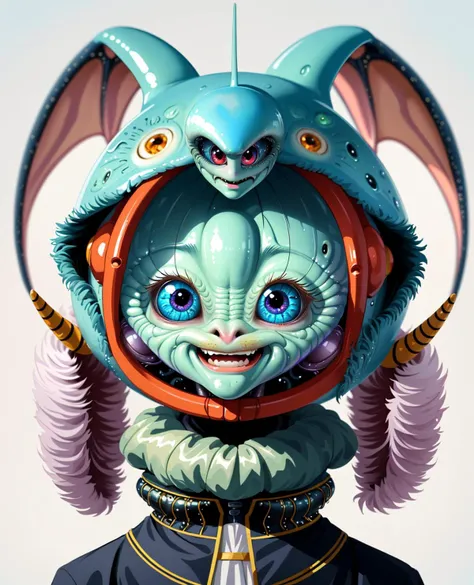 art, fluffy cute (alien:1.4) creatures with large eyes and adorable smiles, anime, highly detailed <lora:art-v5-15:1>