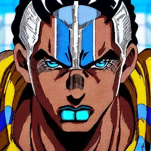 stoneocean, 1man, man, fat, gut, portrait, aqua blue eyes, black hair, dark skin, solo, aqua blue lipstick, giant afro, topless, swim suit, 8k, featured on artstation,
