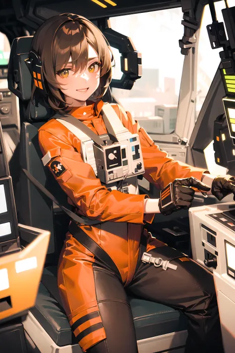 <lora:starWarsRebelPilotSuit_v02:0.7> in rebel pilot suit, cockpit view,