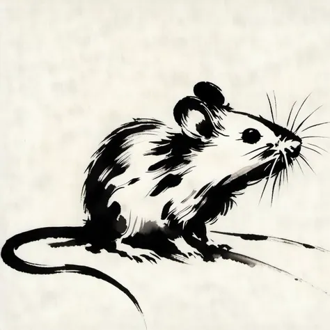 sumi-e mouse <lora:[XL]Sumi-e:1>