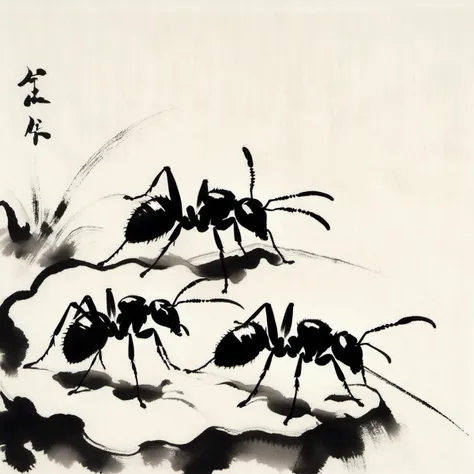 sumi-e ants <lora:[XL]Sumi-e:1>