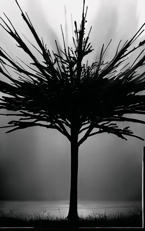 rfktrstyle, Vector Art, insane details, horror, Swiss lake with Cactus spines, Bathed in shadows, Gloompunk, Velvia