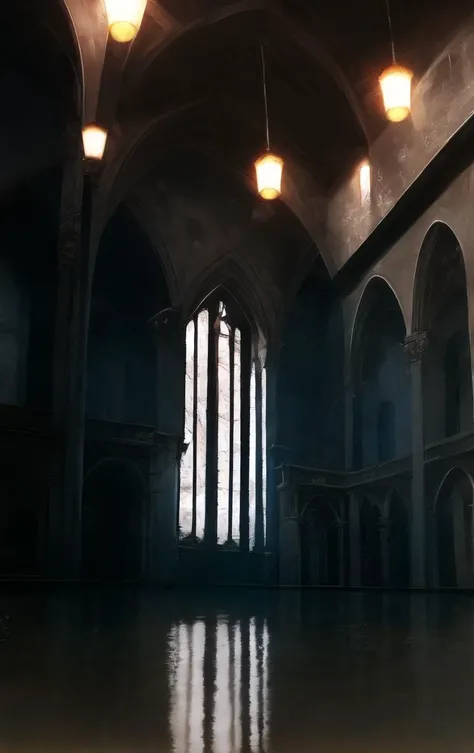 rfktrstyle, Portrait, landscape of a Varied Baroque (horror:1.1) from inside of a Monastery, water, Sunny, Vivid, pinhole lens, Kodachrome