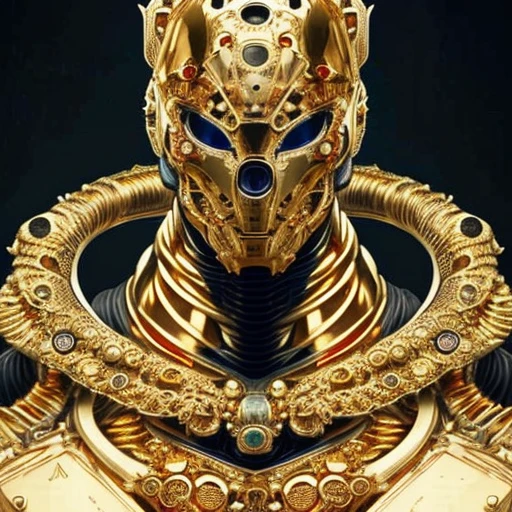 portrait of alien creature that looks like (octopus:human:0.5), cosmonaut helmet, cybernetic helmet, (golden details:1.7), piercing eyes,powerful figure, striking appearance, intricate tattoos, scars, hooded robe, hides their face, only their eyes visible through the shadow, tentacles, (black), (blue dark), (Frightening:1.3) (RFNKTRY), vaporwave, synthwave, cyberpunk, (by Artist Akihiko Yoshida:1.3),(by Artist Ross Tran:1.3),(by Artist Tsutomu Nihei:1.3),masterpiece, 4k, HD, art by nvinkpunk