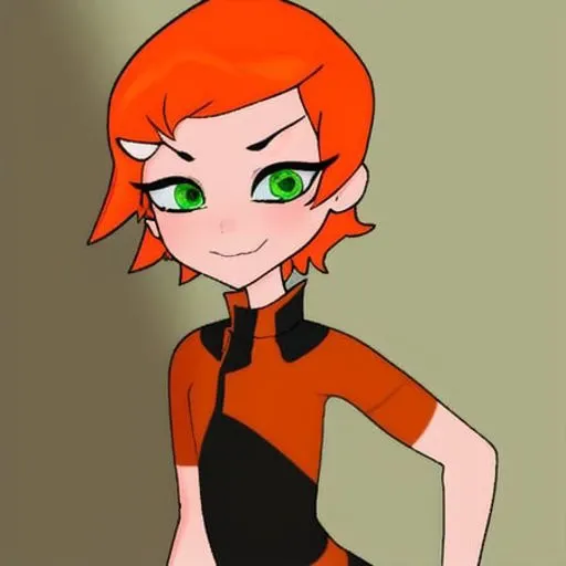 <lora:gwen_tennyson:1> gwen_tennyson, orange hair, green eyes