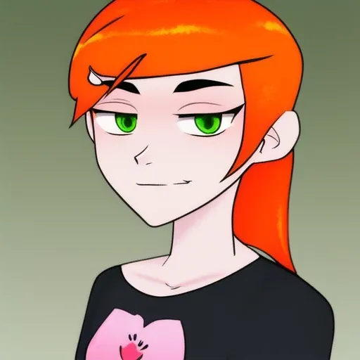 <lora:gwen_tennyson:1> gwen_tennyson, orange hair, green eyes