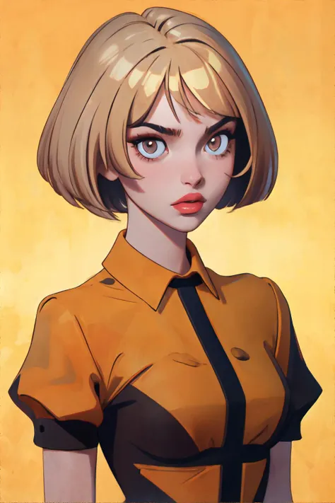 <lora:flatartstyle:1.00>, 1girl, golden blonde bob cut, dark brown eyes || <lora:flatartstyle:0.2>
