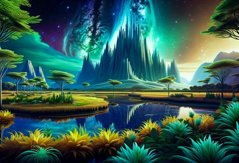 hyper detailed masterpiece, dynamic realistic, awesome quality,DonM3t3rn1tyXL nebula in wetland biome <lora:DonM3t3rn1tyXL-000008:0.7> <lora:add-detail-xl:2.0>