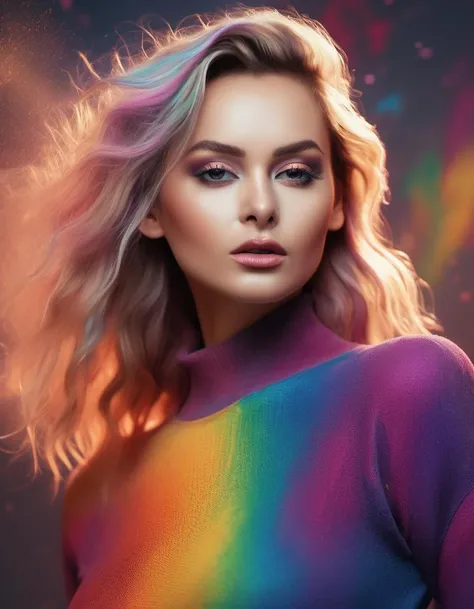 <lora:zdnkpp-000005:1> ,portrait photo of zdnkpp , looking directly at the camera snapshot aesthetic, dramatic lighting, color cannon explosion, savage smile, paint on body, nebula in the background, rainbow colored sweater, splash, particles, dynamic background,, (masterpiece, best quality, ultra-detailed, best shadow), high contrast, (best illumination), ((cinematic light)), colorful, hyper detail,