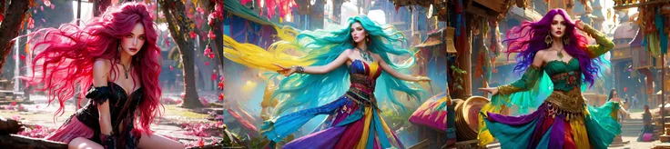 (otherworldly), highly insanely detailed, masterpiece, top quality, best quality, highres, 4k, 8k, RAW photo, (very aesthetic, beautiful and aesthetic),
1girl,
<lora:FantasyMarket-10:0.5>,
fanmar, 1girl, a female gypsy, jewelry, intricate clothes, <lora:Gypsy-10:1>, dancing in a medieaval fantasy market place,
__lazy-wildcards/prompts/hair__,
__lazy-wildcards/prompts/eyes__,
__lazy-wildcards/dataset/background-color__,
(flower, falling petals, petals on liquid, petals, cherry blossom:0.8),
{__lazy-wildcards/char/pose__|__lazy-wildcards/char/pose-nsfw__}, (fantasy world)âââ