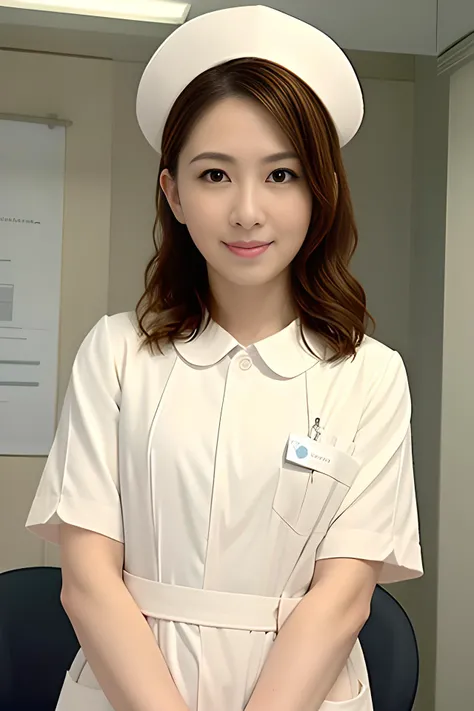 (RAW photo, best quality), (realistic, photo-realistic:1.3), wide angle photo, masterpiece, 1girl, cute, young, (upper body:1.3), realistic face, standing, studio lighting
in hospital operating room, surgical gloves, medical equipment, anesthesia machine
(((White))) nurse uniform smooth, nurse, nurse hat, stethoscope  <lora:NurseUniform0_1:1> Dr. She <lora:drSheTheMostBeautiful_10:0.6>