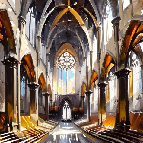 drawix13 expressive acrylic painting, interior of the cathedral, sharpen <lora:drawix13:1>