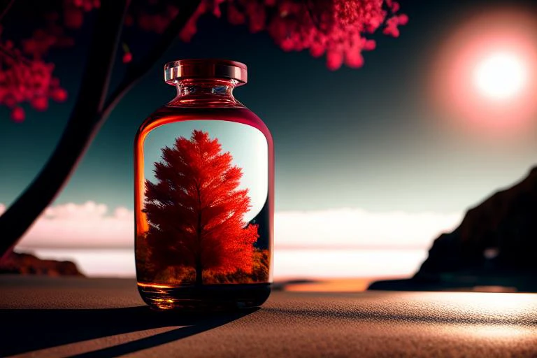 dreamlikeart tree in a bottle, fluffy, realistic, photo, canon, dreamlike, art, colorfull leaves and branches with flowers on top of its head, hyperdetailed photorealism by greg rutkowski, - h 1024 w 804 | f 1 6 lens mark 2:2 s 3555 mm film grain :1, lifelike, high res, sharp focus contrast, intricate detailed atmospheric light refraction lighting unreal engine 5 cinematic concept photography masterpiece, octane render,