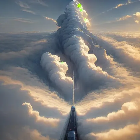 cloudtunne,cloud, masterpiece, best quality, train,